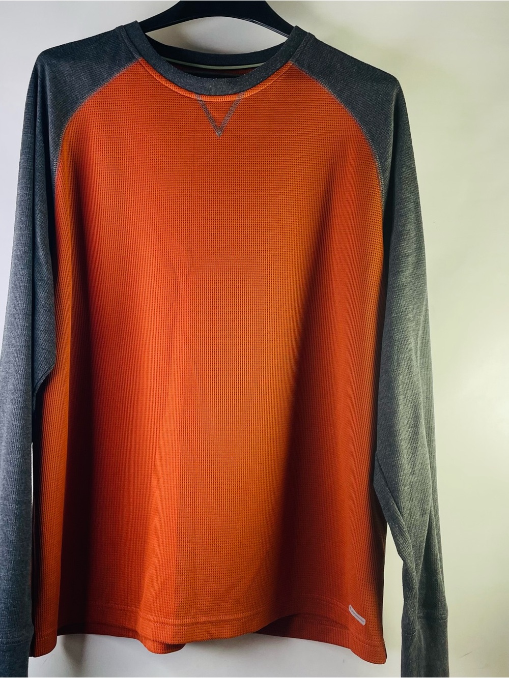 tek gear Orange and Gray Long Sleeve Raglan Shirt
